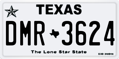 TX license plate DMR3624