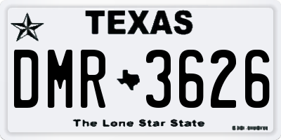TX license plate DMR3626