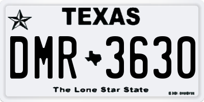 TX license plate DMR3630