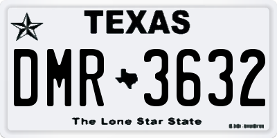 TX license plate DMR3632