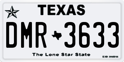 TX license plate DMR3633
