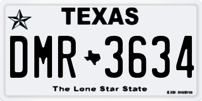 TX license plate DMR3634