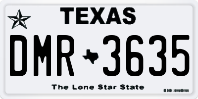 TX license plate DMR3635