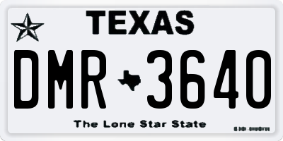 TX license plate DMR3640