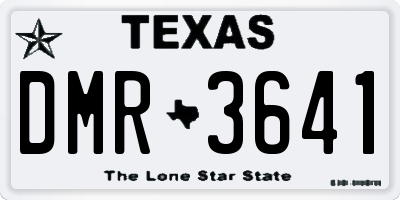 TX license plate DMR3641