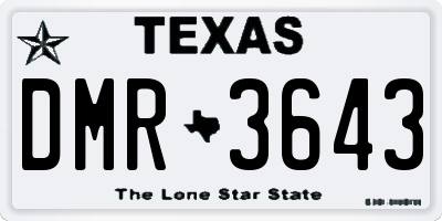 TX license plate DMR3643