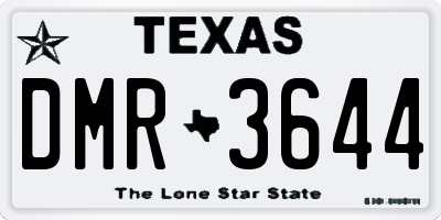 TX license plate DMR3644