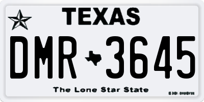 TX license plate DMR3645