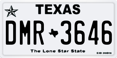 TX license plate DMR3646