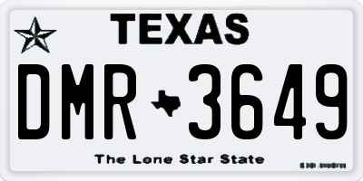 TX license plate DMR3649