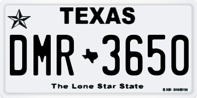 TX license plate DMR3650