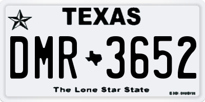 TX license plate DMR3652
