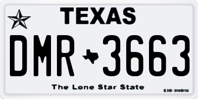 TX license plate DMR3663