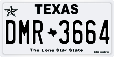 TX license plate DMR3664