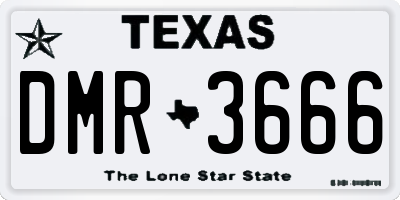 TX license plate DMR3666