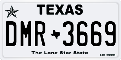 TX license plate DMR3669