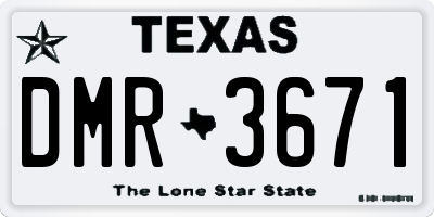 TX license plate DMR3671