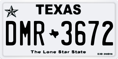 TX license plate DMR3672