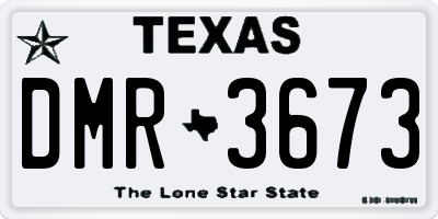 TX license plate DMR3673
