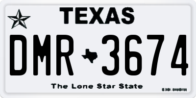 TX license plate DMR3674