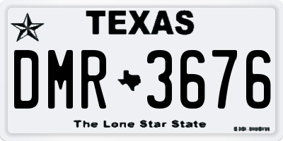TX license plate DMR3676