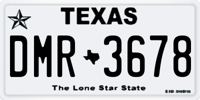 TX license plate DMR3678