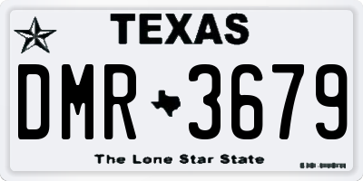 TX license plate DMR3679
