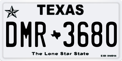 TX license plate DMR3680