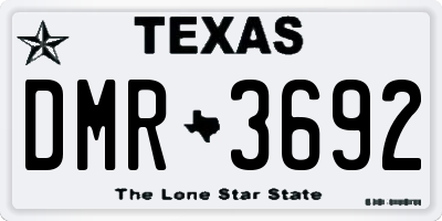TX license plate DMR3692