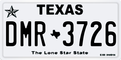 TX license plate DMR3726