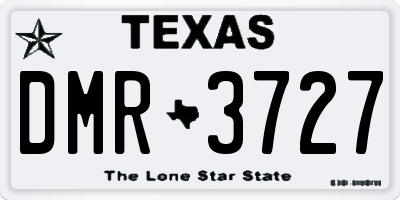 TX license plate DMR3727