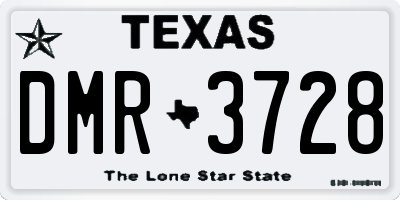 TX license plate DMR3728