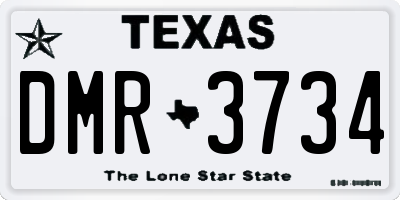 TX license plate DMR3734