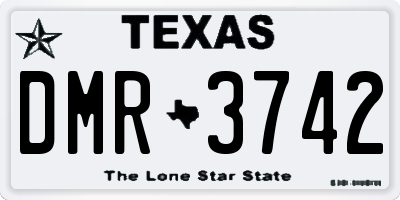 TX license plate DMR3742