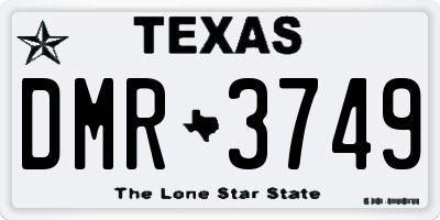 TX license plate DMR3749