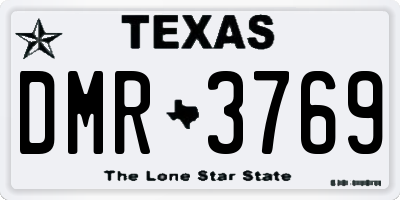 TX license plate DMR3769