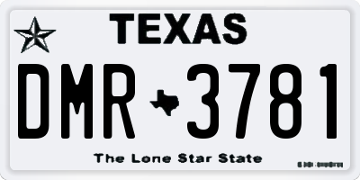 TX license plate DMR3781