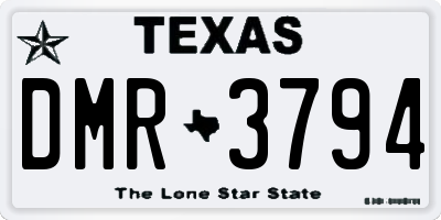 TX license plate DMR3794