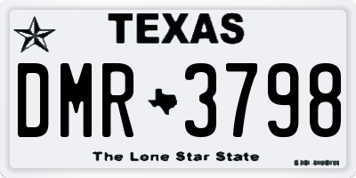 TX license plate DMR3798
