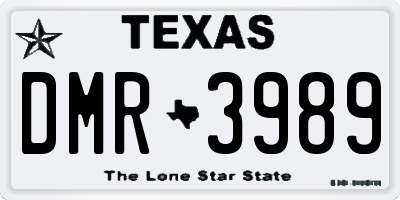 TX license plate DMR3989