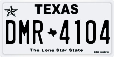 TX license plate DMR4104