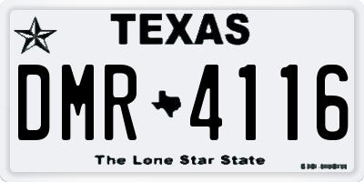 TX license plate DMR4116