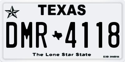 TX license plate DMR4118