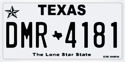 TX license plate DMR4181