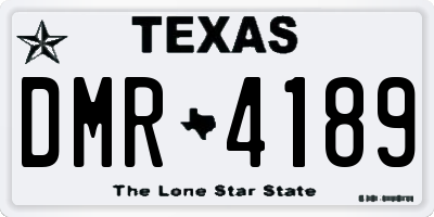 TX license plate DMR4189