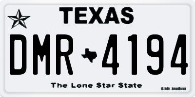 TX license plate DMR4194