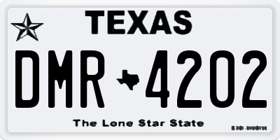 TX license plate DMR4202