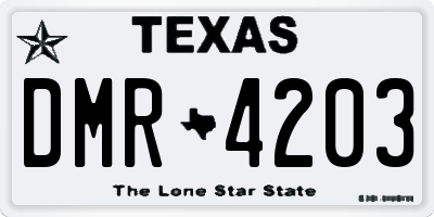 TX license plate DMR4203