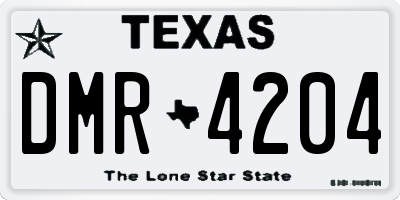 TX license plate DMR4204