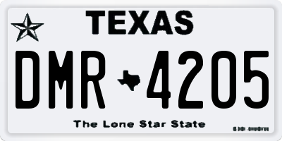 TX license plate DMR4205
